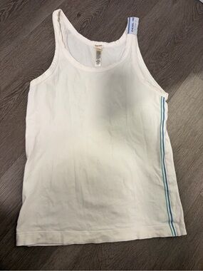 Diesel White Tank with Blue Accent Strap